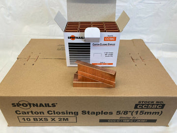 C58 Carton Closing Staple 1-1/4" Crown x 5/8" Leg 20,000 ( Case ) CC58C C5/8